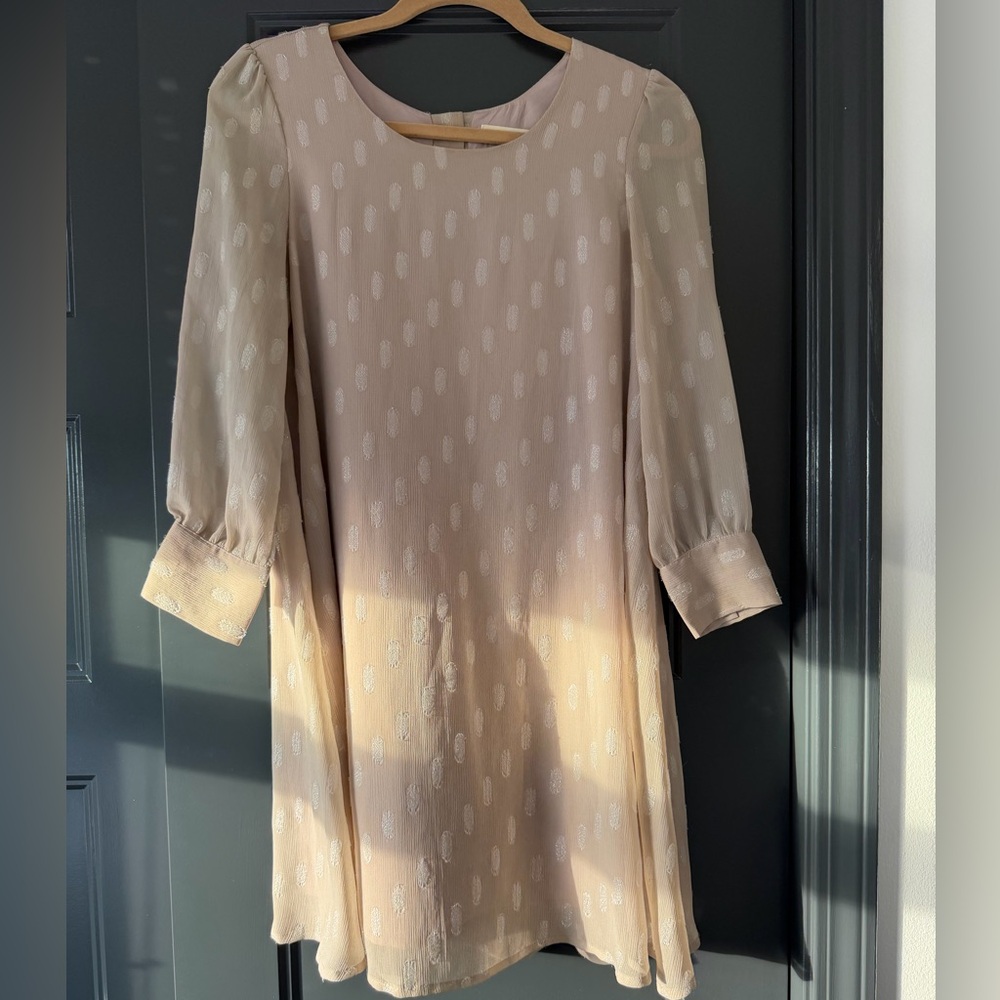BB Dakota Beige Textured Shift Dress